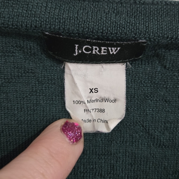 J.Crew Wool Sweater Women's XS Lightweight Green Soft Boho - Picture 4 of 9